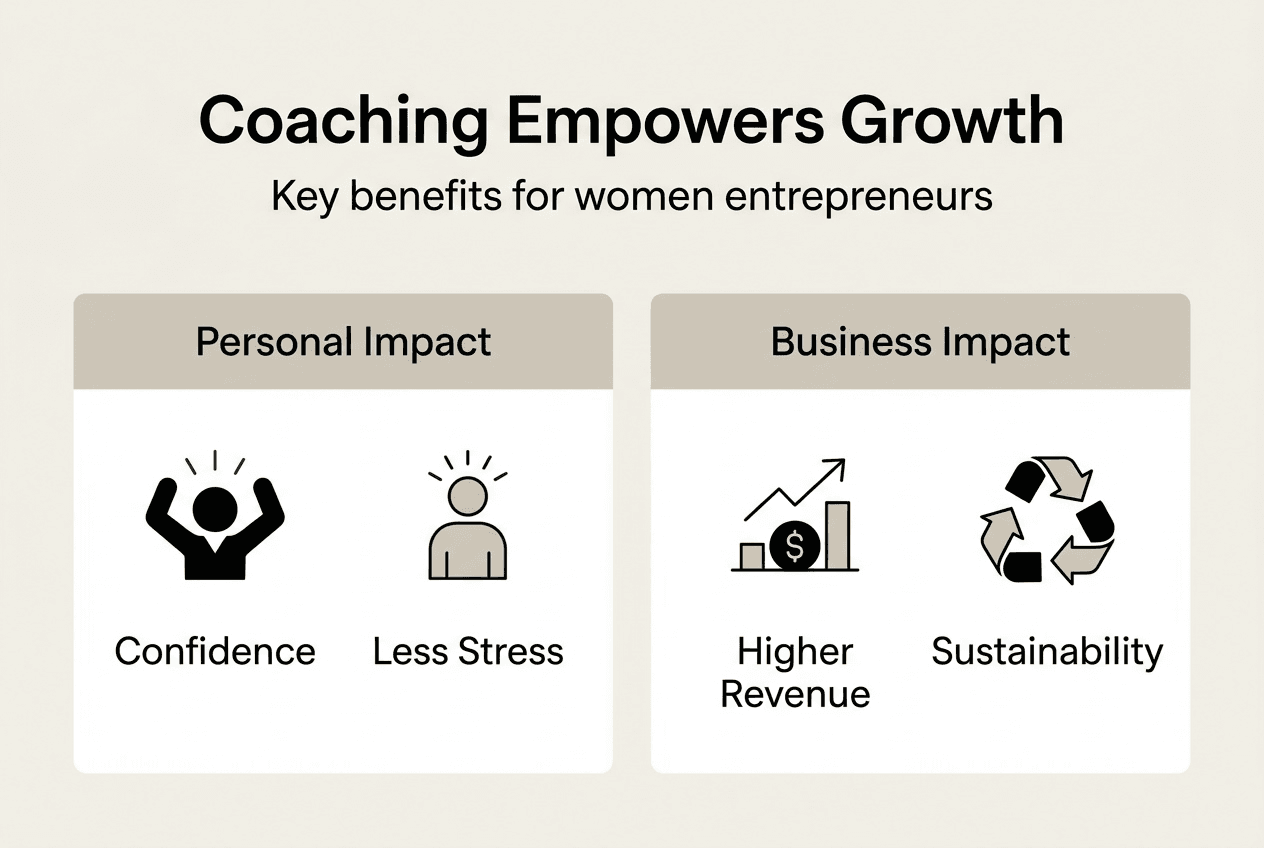 Infographic showing coaching impact for women
