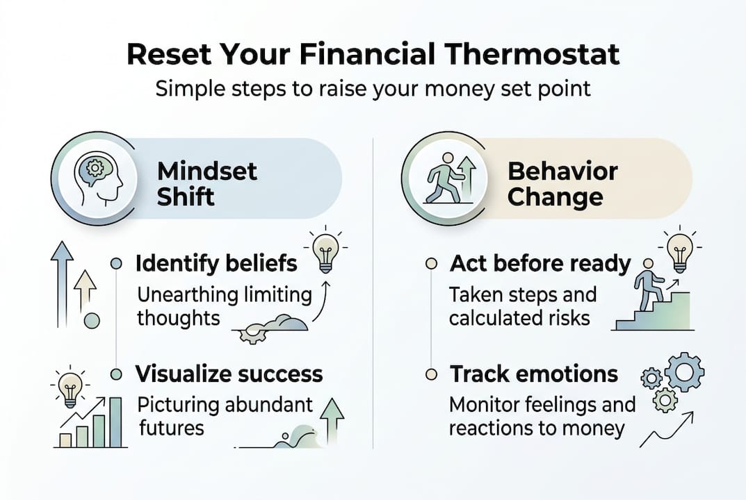Infographic showing steps to reset financial thermostat