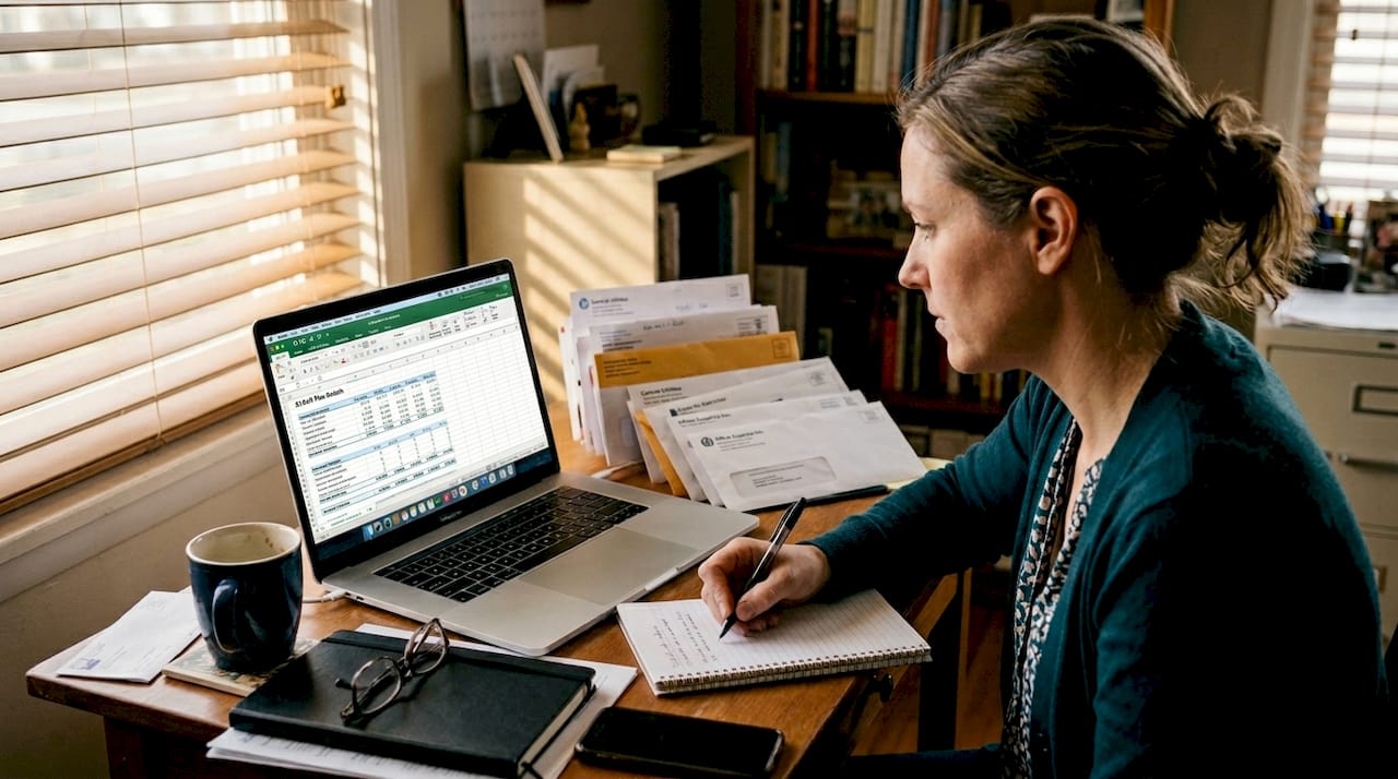 Female founder in financial video meeting