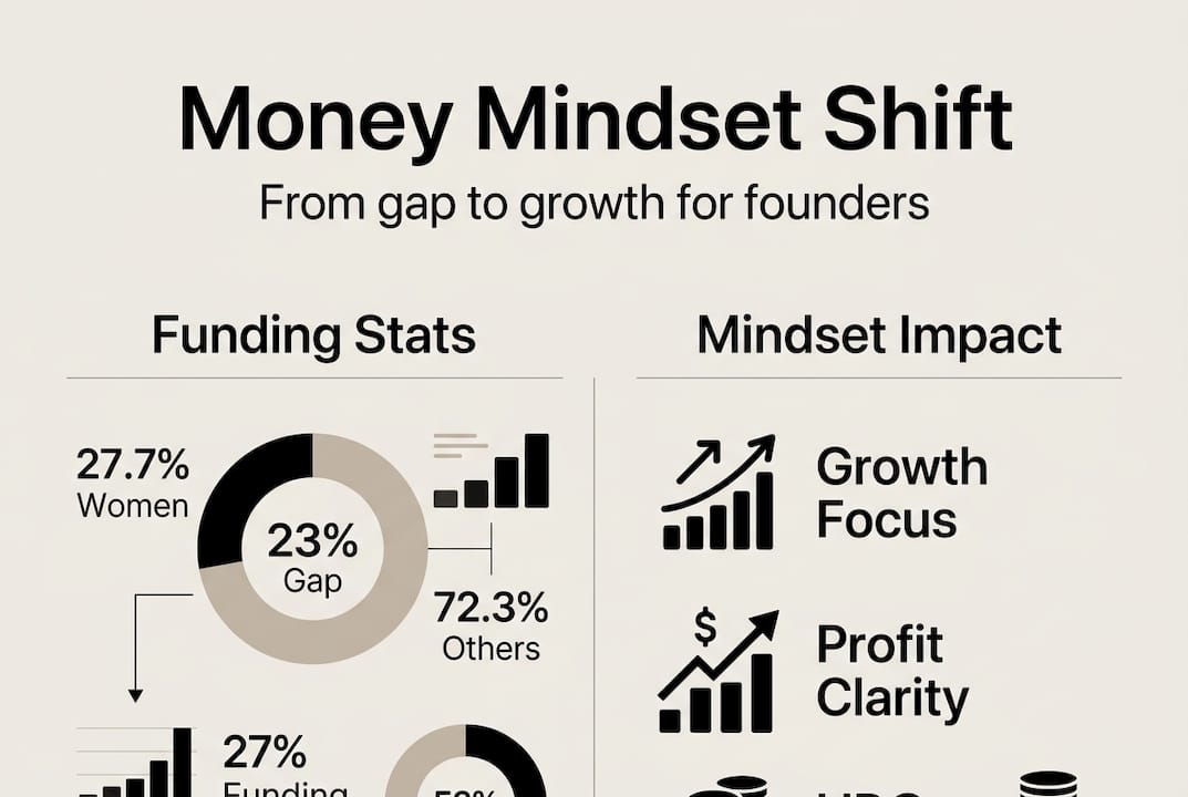 Money mindset and funding gap infographic