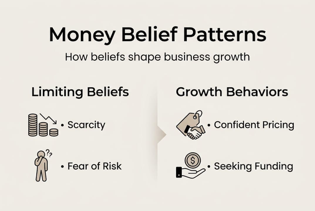 Infographic about money belief patterns and business growth