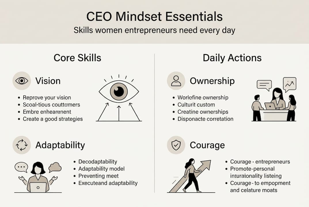 Infographic on CEO mindset skills and actions