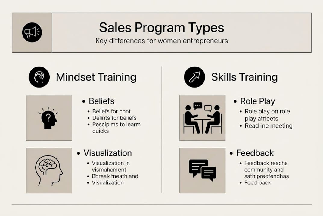 Infographic comparing types of sales training
