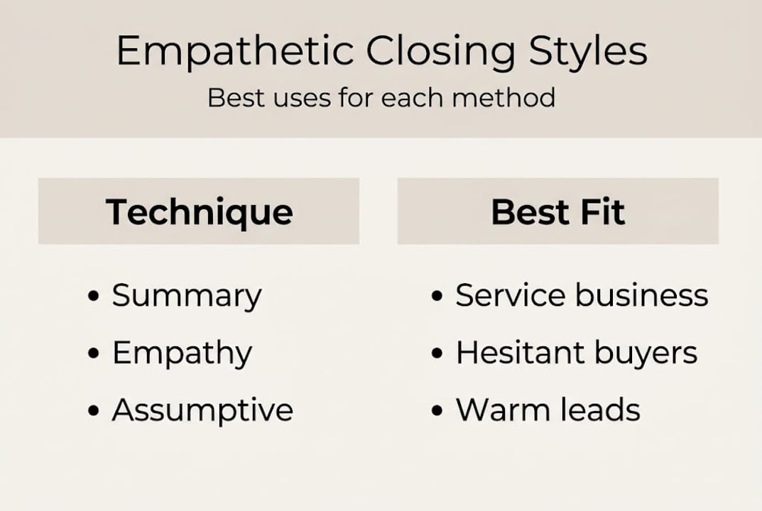 Infographic summarizes empathetic closing techniques