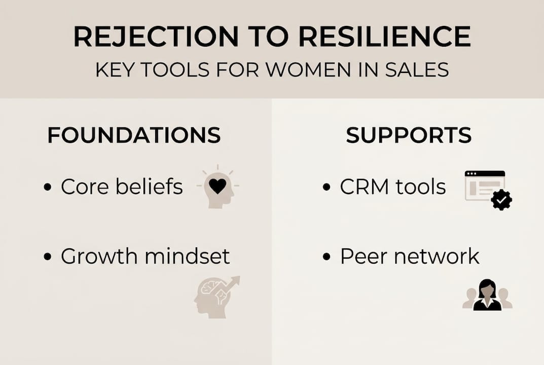 Infographic on resilience tools for women in sales
