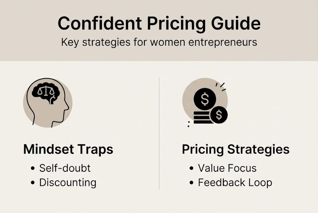 Infographic showing pricing strategies and mindset traps