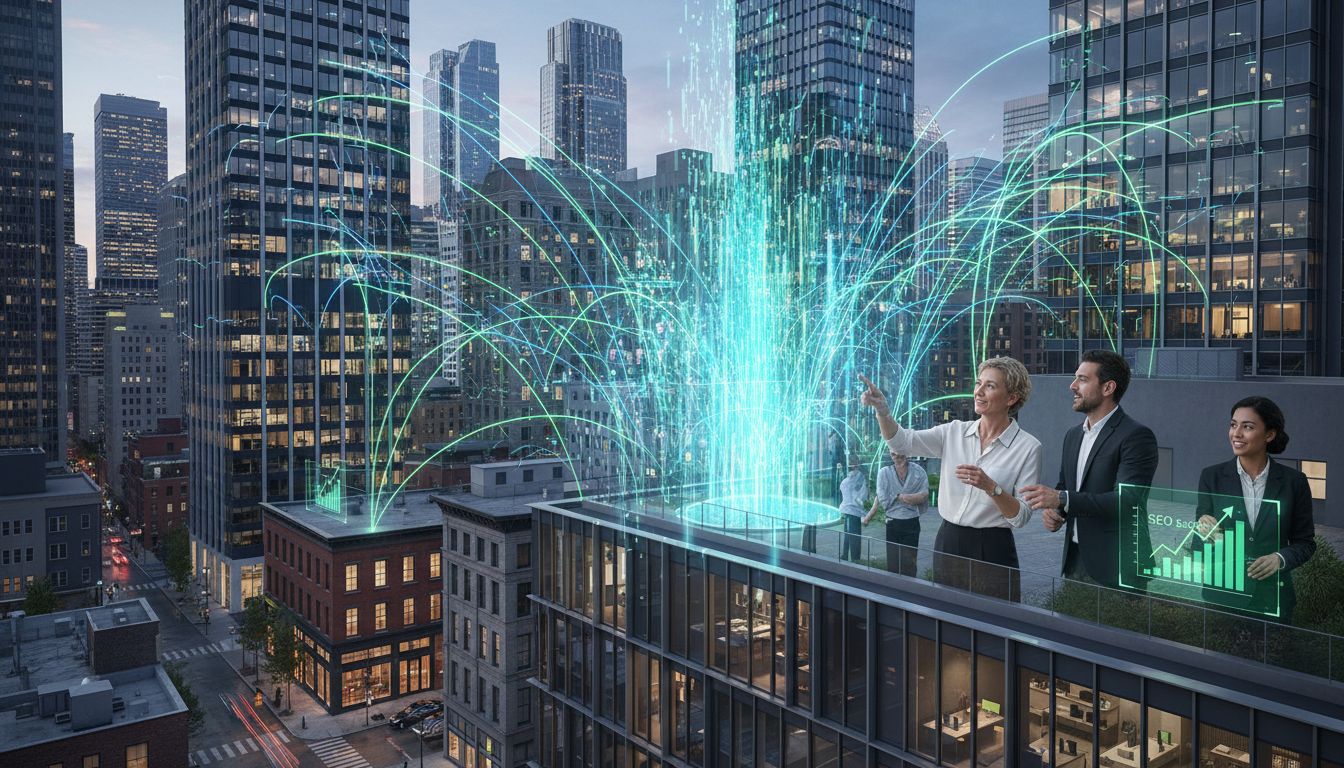 Business growth visualized with digital SEO connections