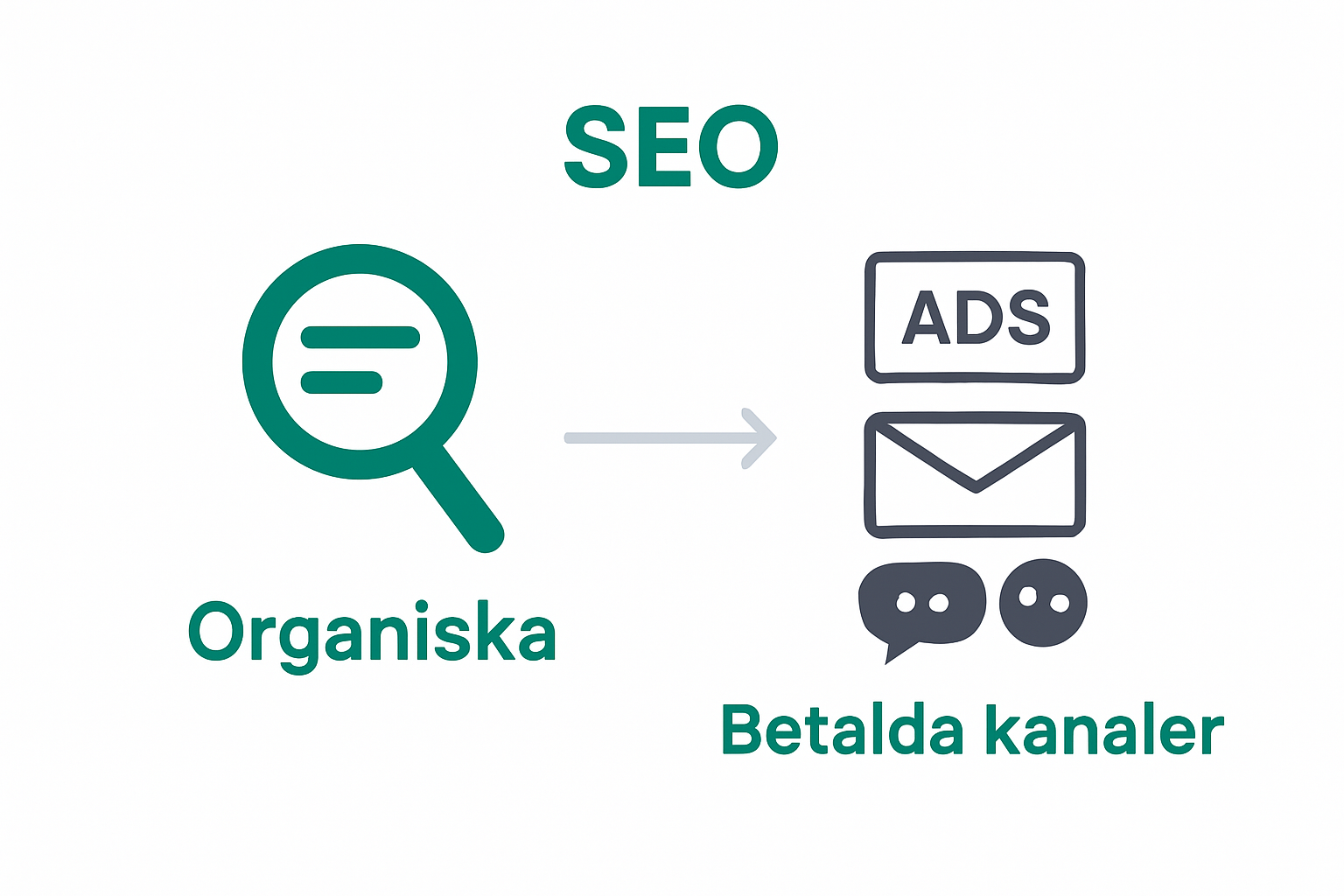 Infographic comparing SEO and digital marketing methods