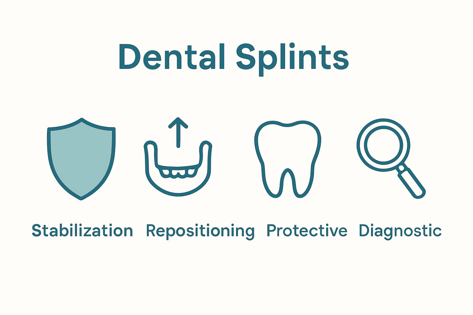Infographic comparing four main dental splint types