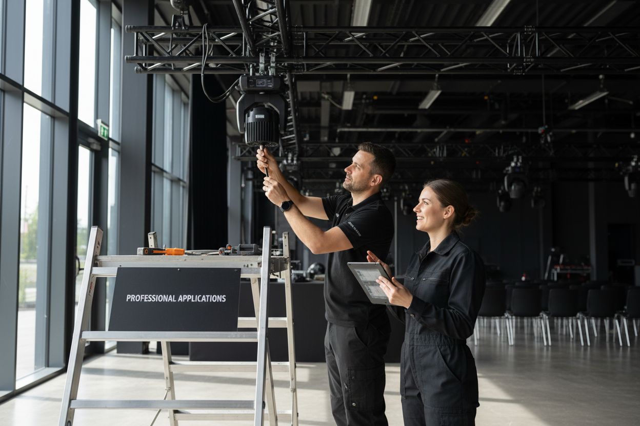 installing mirror ball rotator event