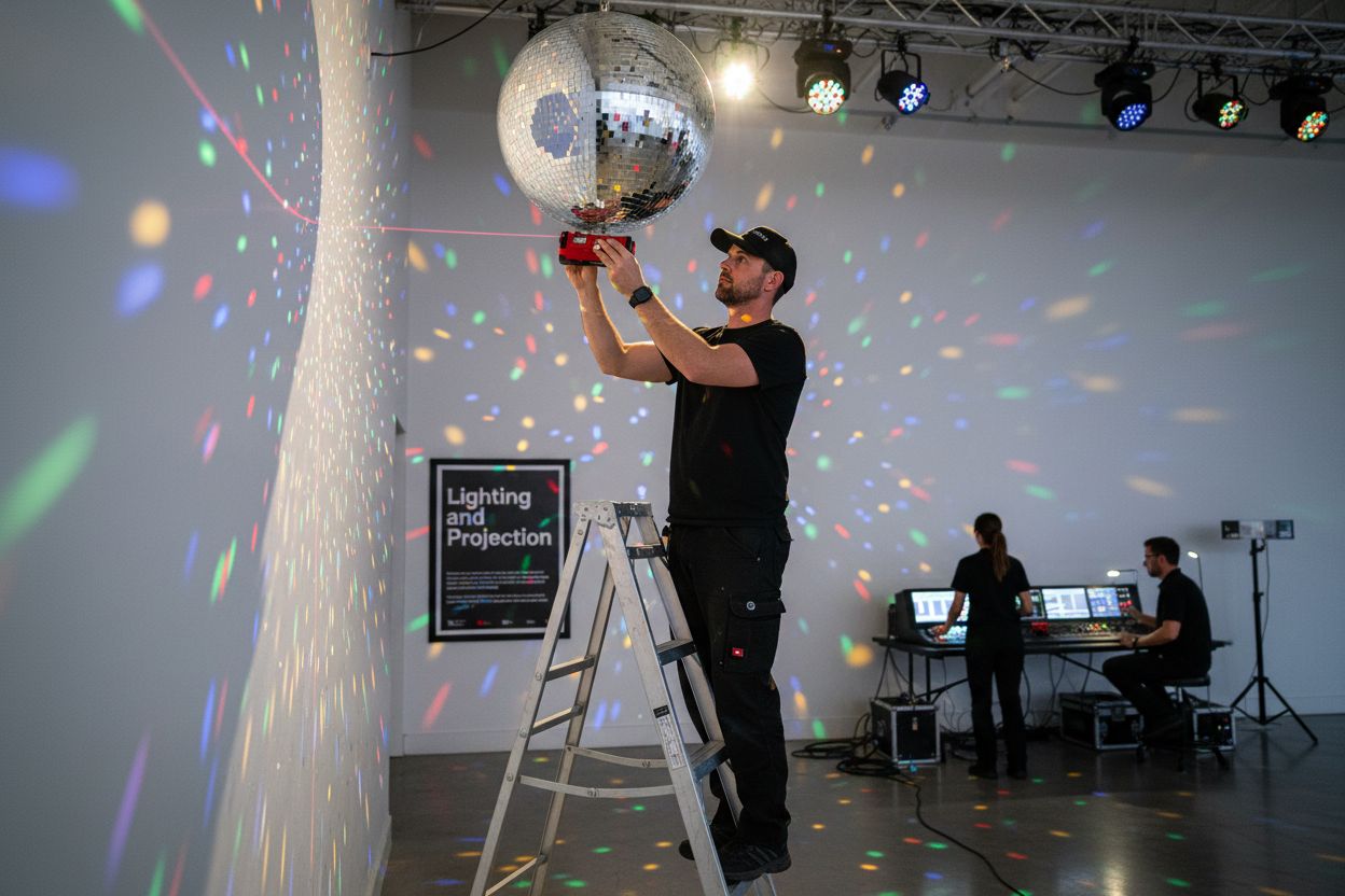 mirror ball lighting adjustment