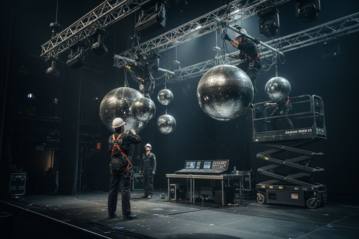 mirror ball installation