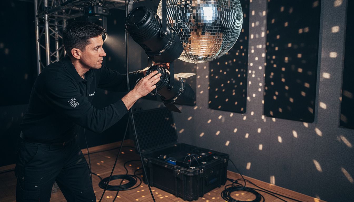 mirror ball setup