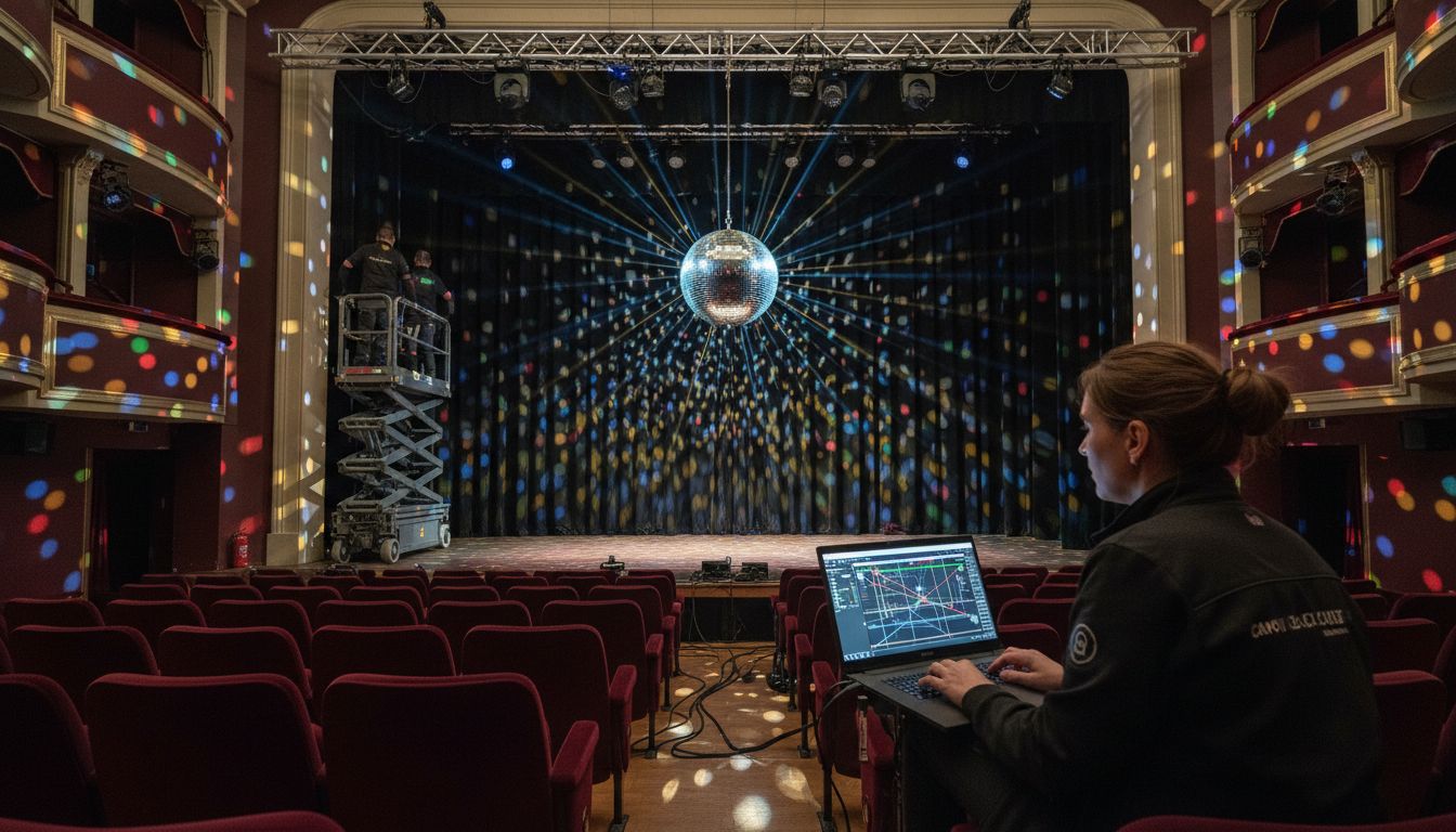 modern mirror ball setup