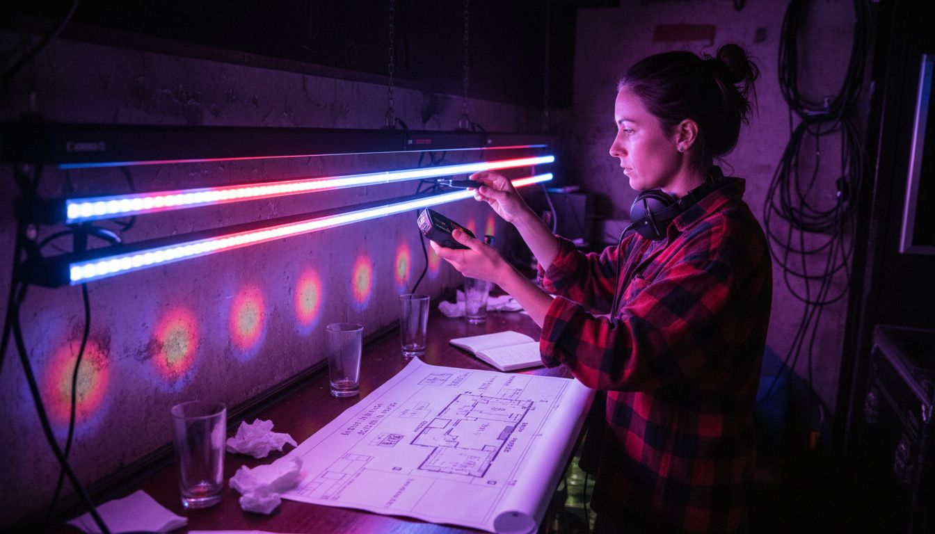 Designer tests nightclub bar ambient lighting