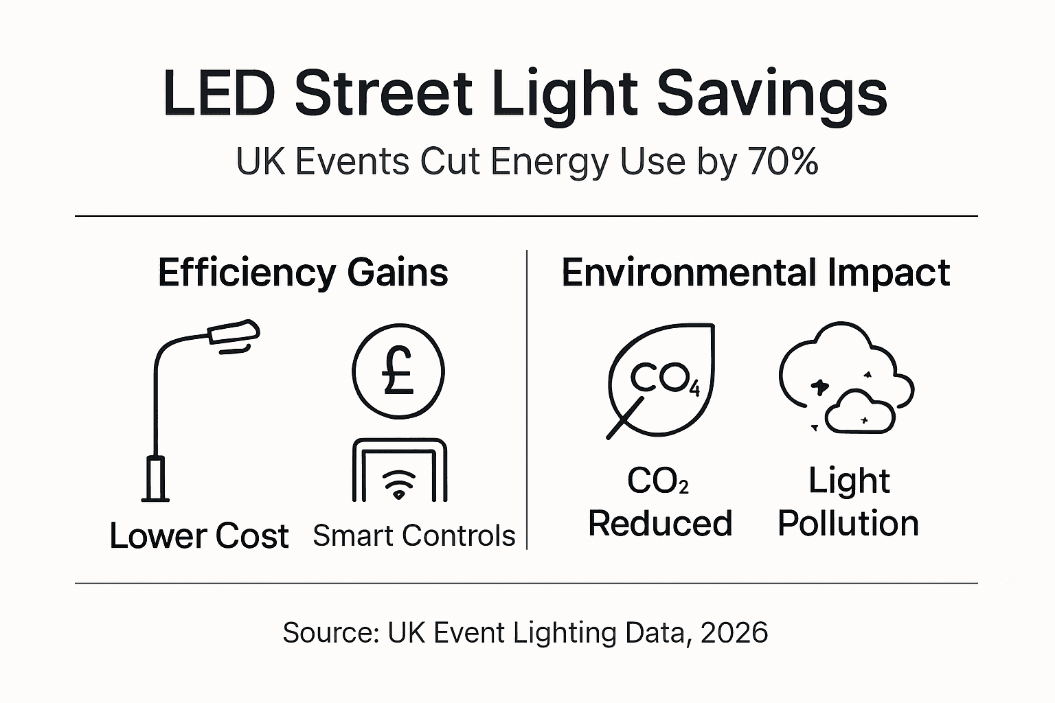 Infographic LED street lights energy and environmental benefits