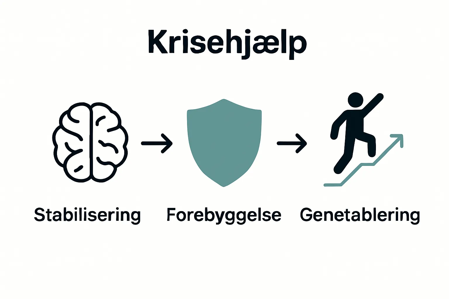 Infographic sammenligner hovedmål ved krisehjælp