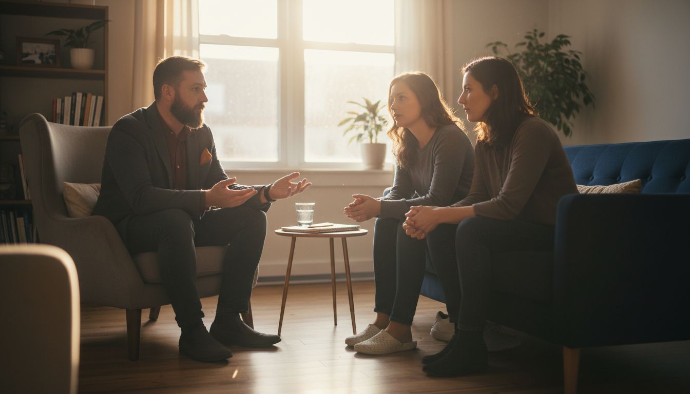 Therapist explains during counseling session