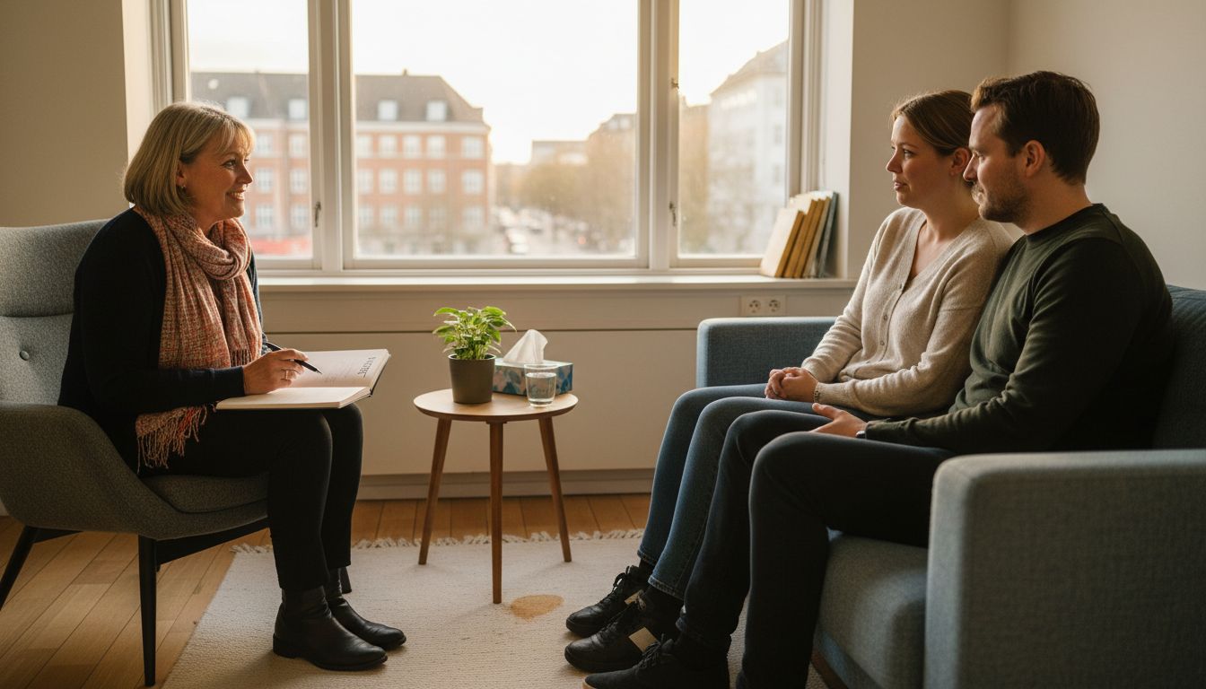 Terapeuten lytter opmærksomt til parret