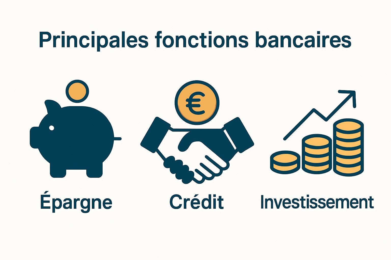 Infographic showing épargne, crédit, investissement