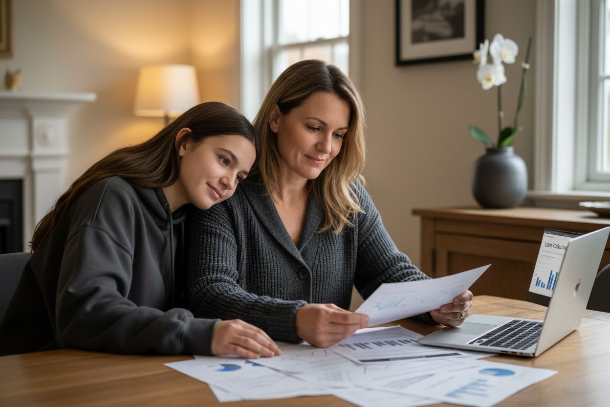 discussion famille, prêt, documents financiers