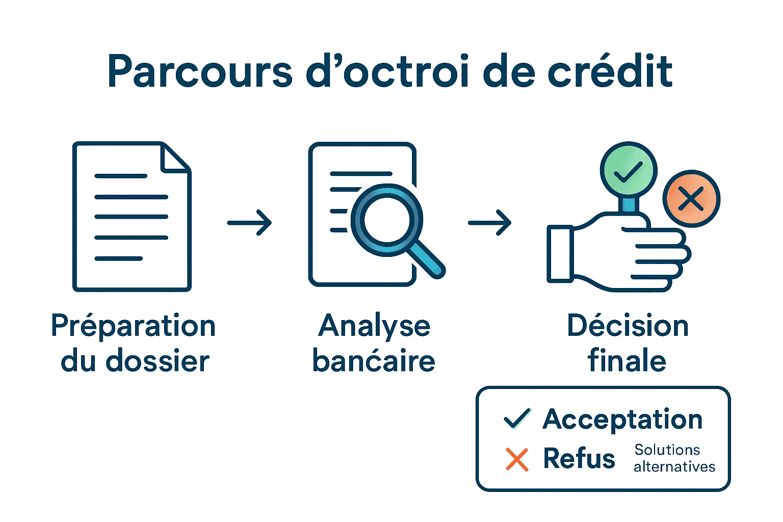 Schéma étapes octroi de crédit Belgique