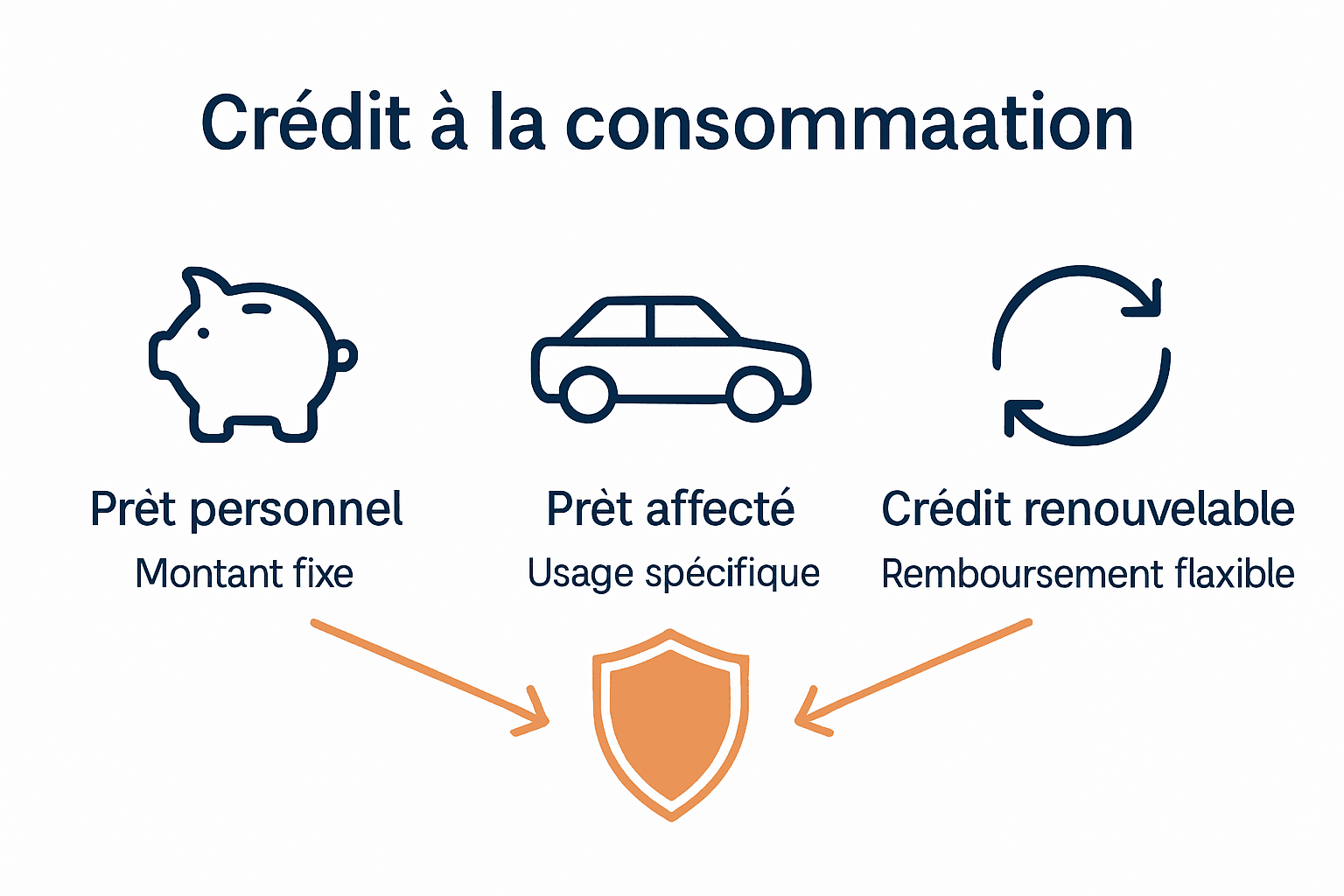 Infographic showing three main types of Belgian consumer credits