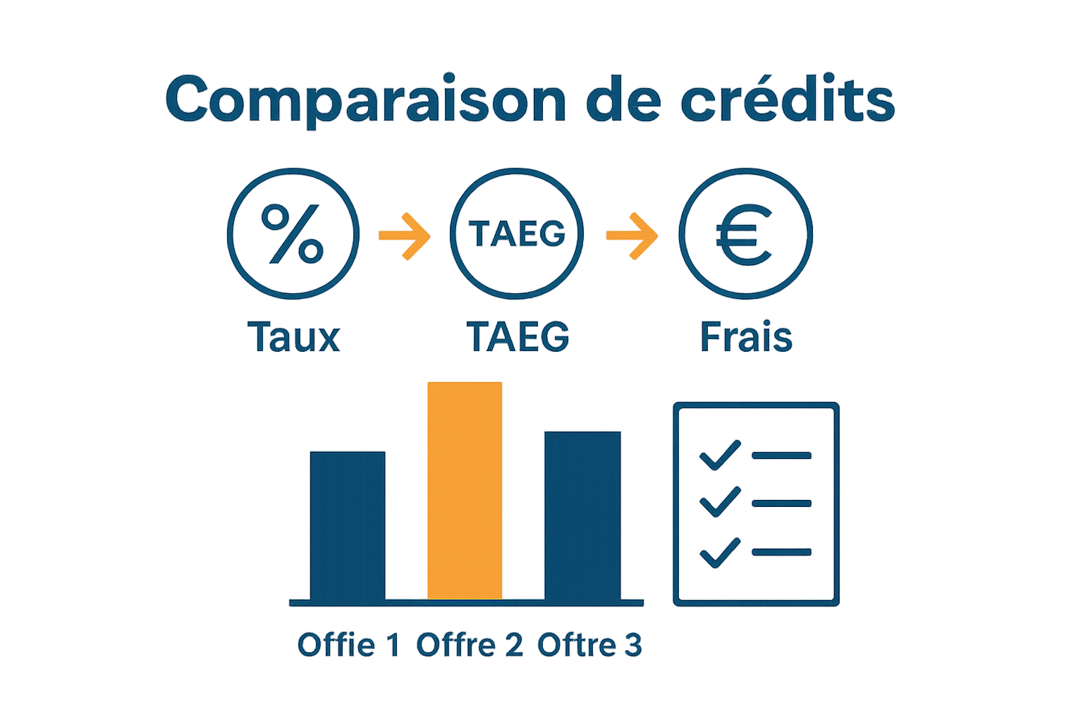 Comparaison visuelle de trois offres de crédit