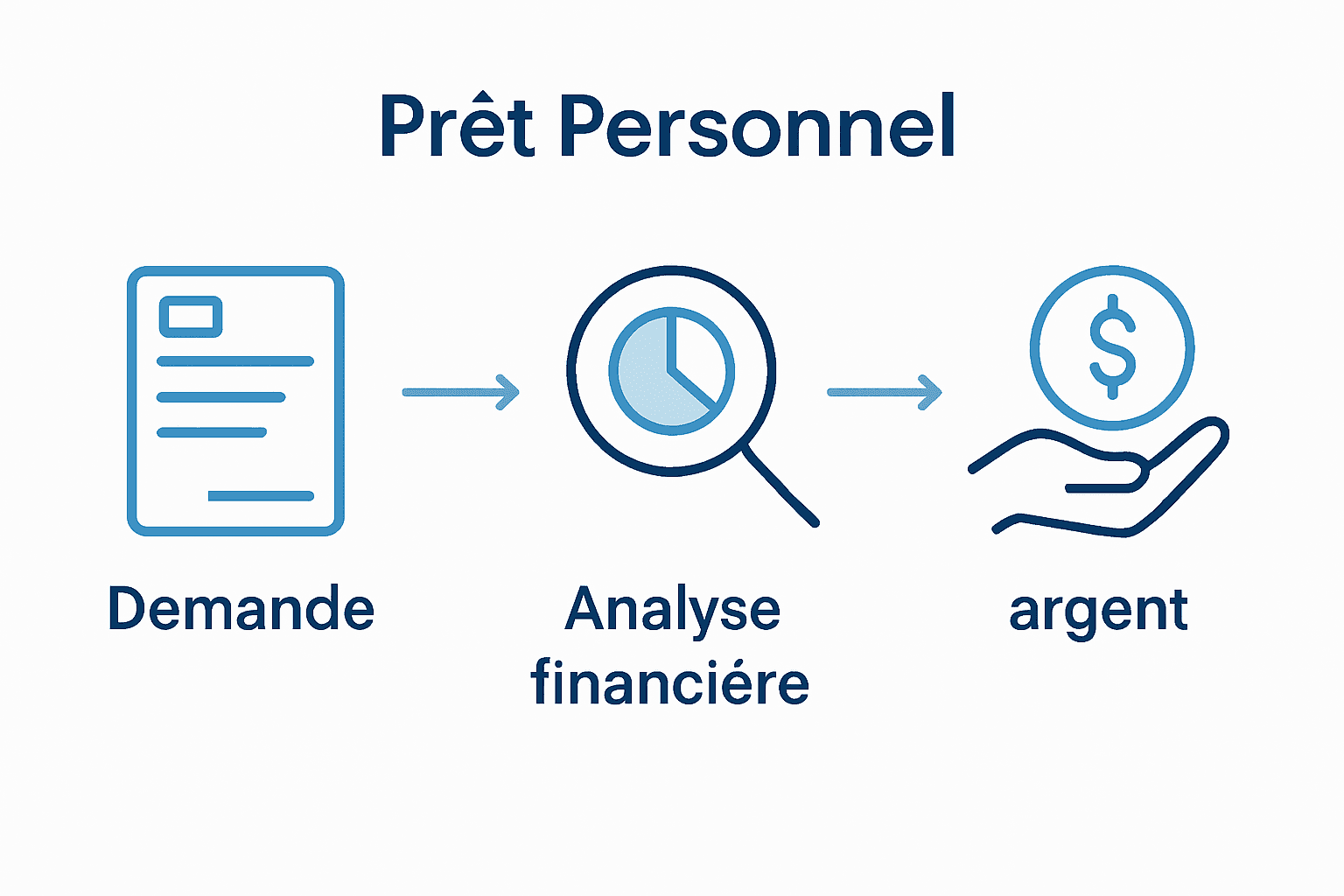 Schéma du processus de prêt personnel sans justificatif en Belgique