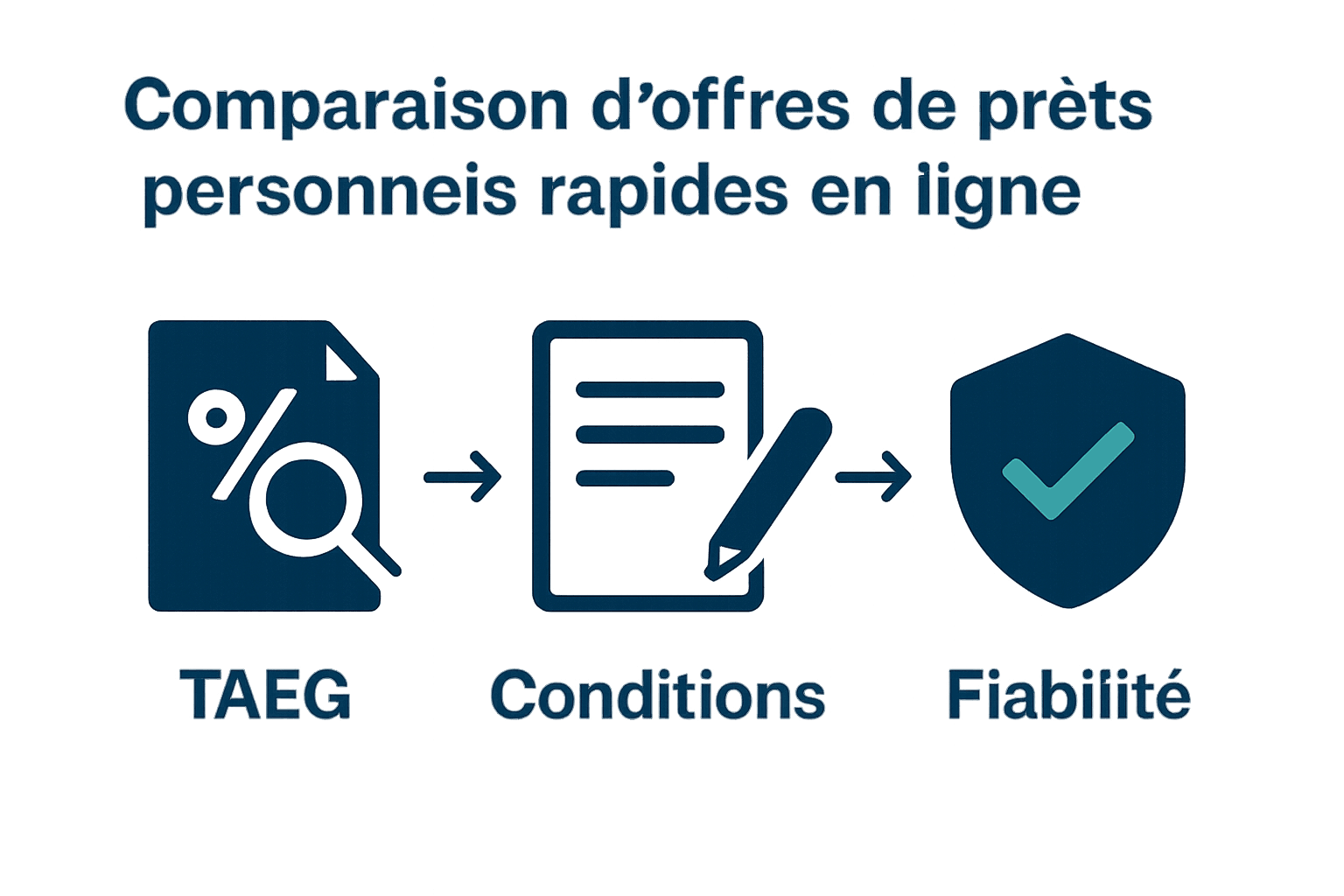 Processus visuel de comparaison de crédits personnels rapides
