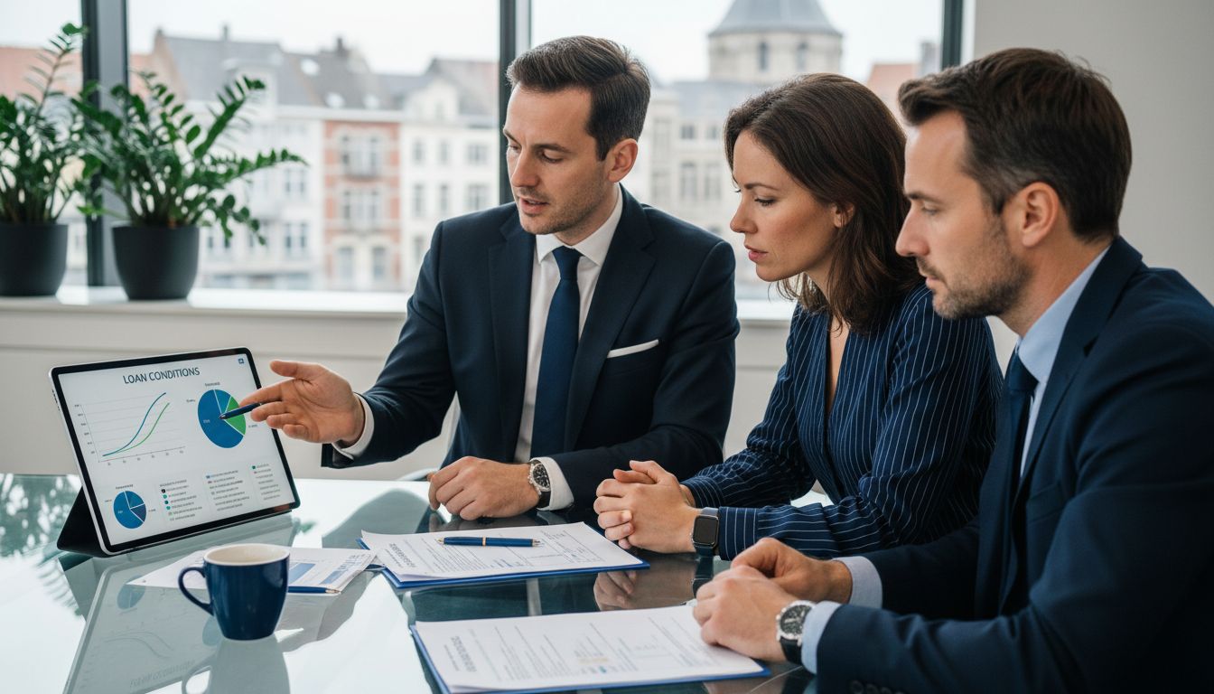 Advisor explains loan conditions to clients