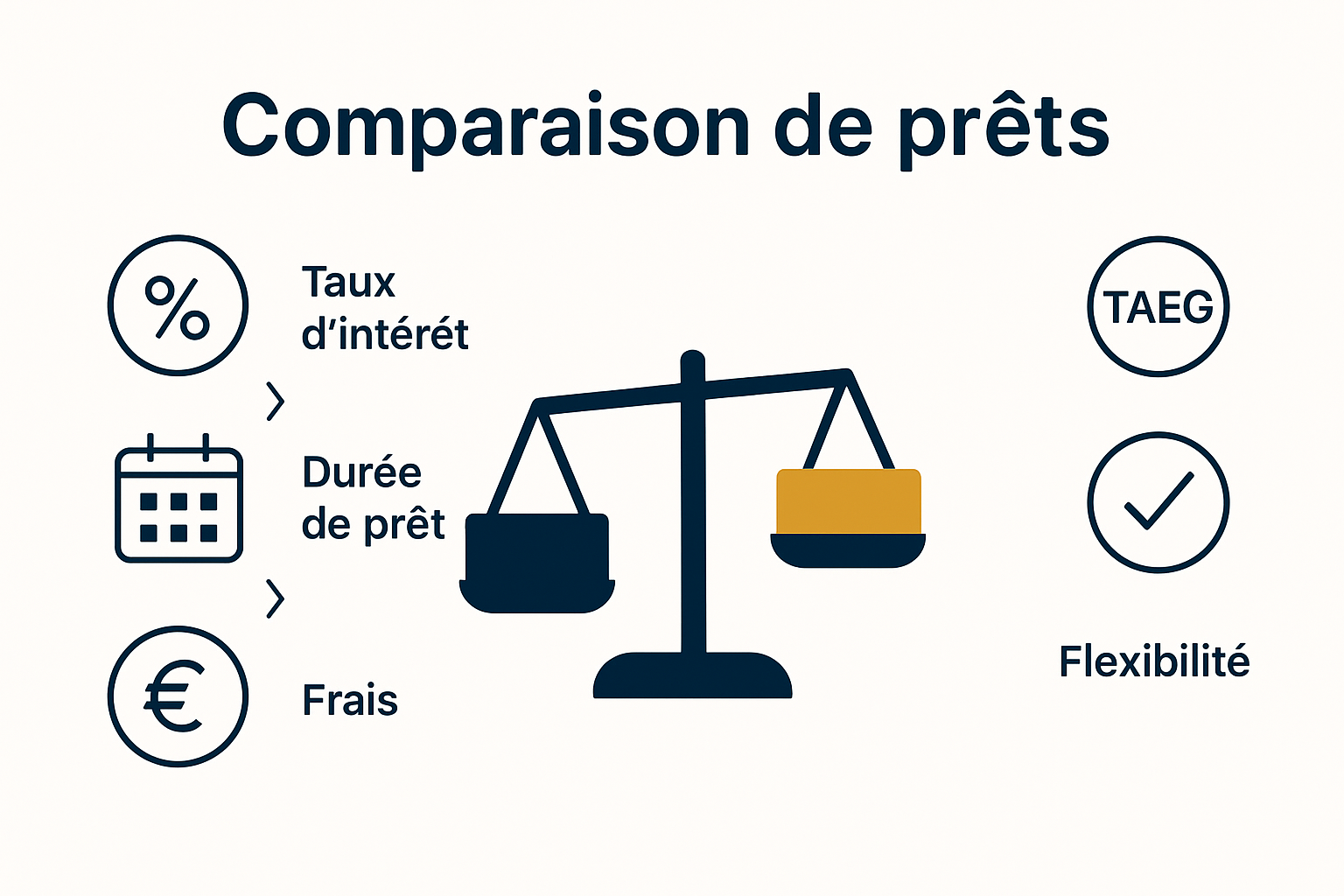 Infographic showing key loan comparison factors