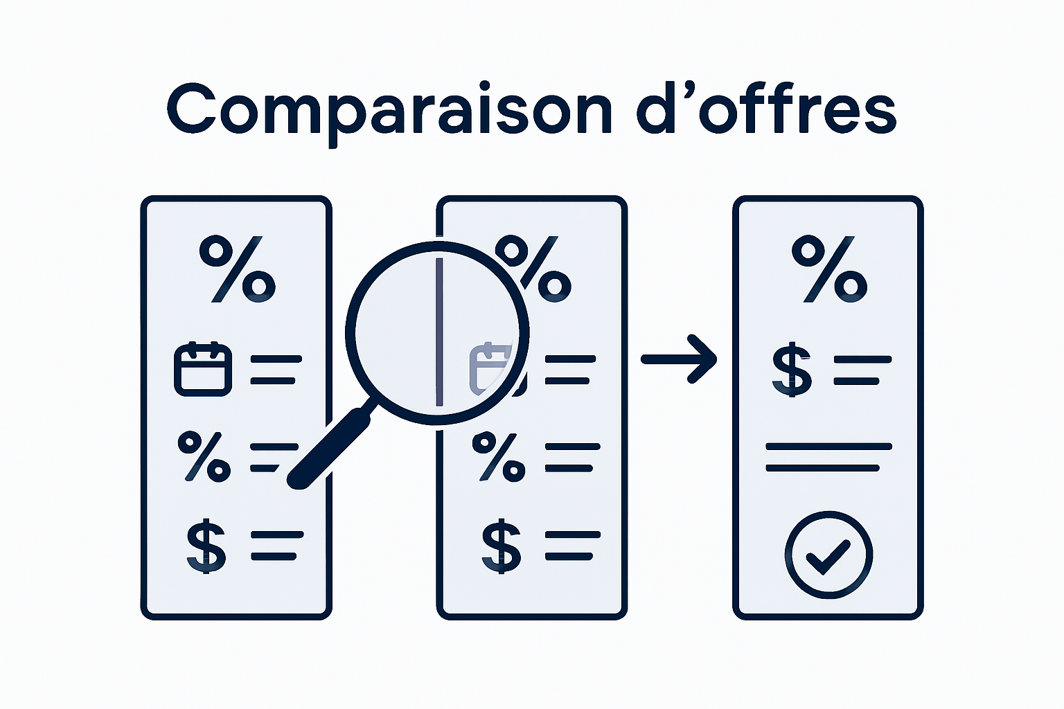 Infographic comparing three loan offer features
