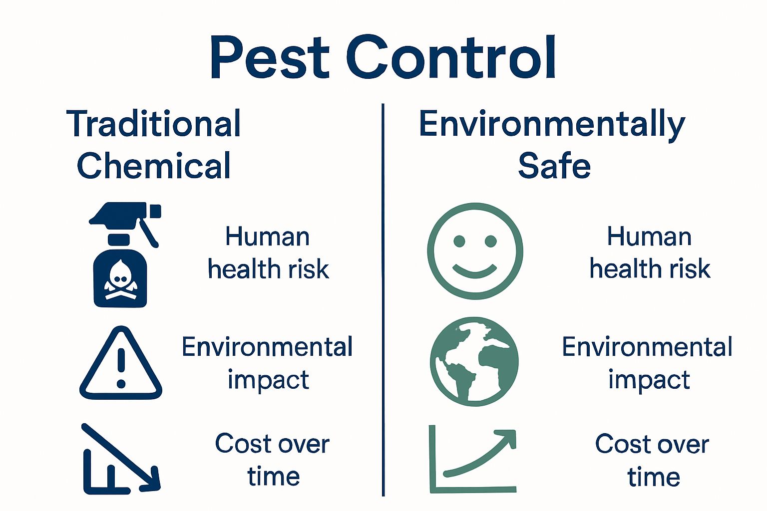Infographic comparing chemical and eco-friendly pest control