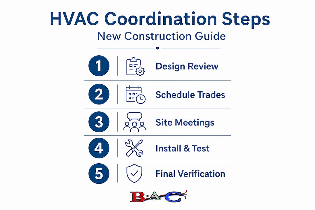 Infographic detailing HVAC installation coordination steps