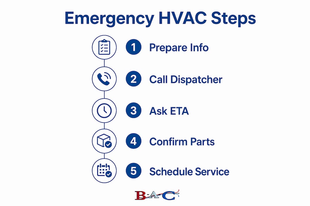 Infographic of steps to quickly find emergency HVAC service