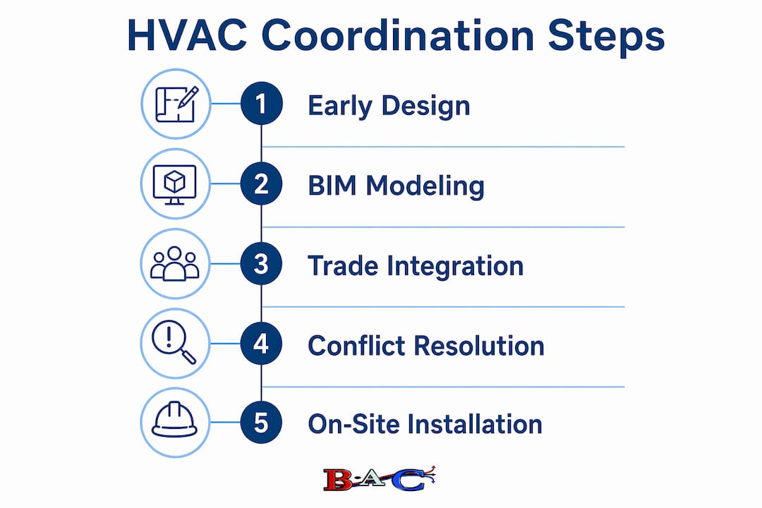 Infographic showing key steps in HVAC coordination process
