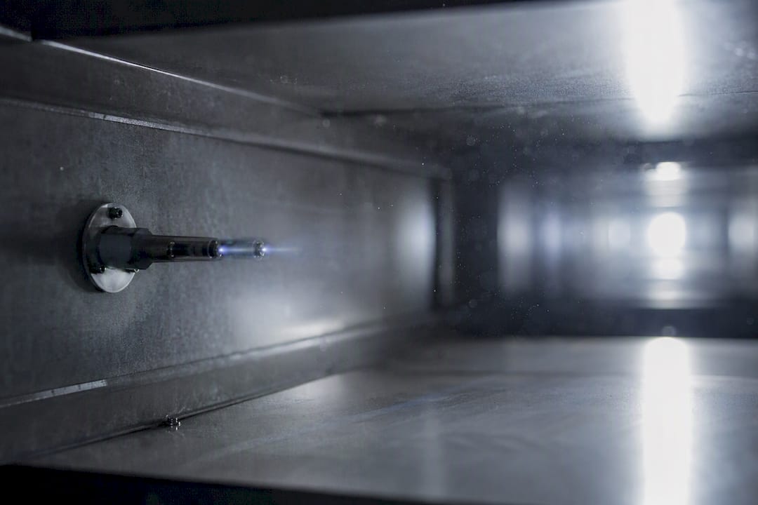 Bipolar ionization device installed inside HVAC duct