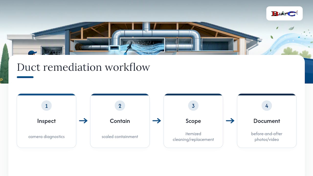 Four-stage duct mold contractor workflow