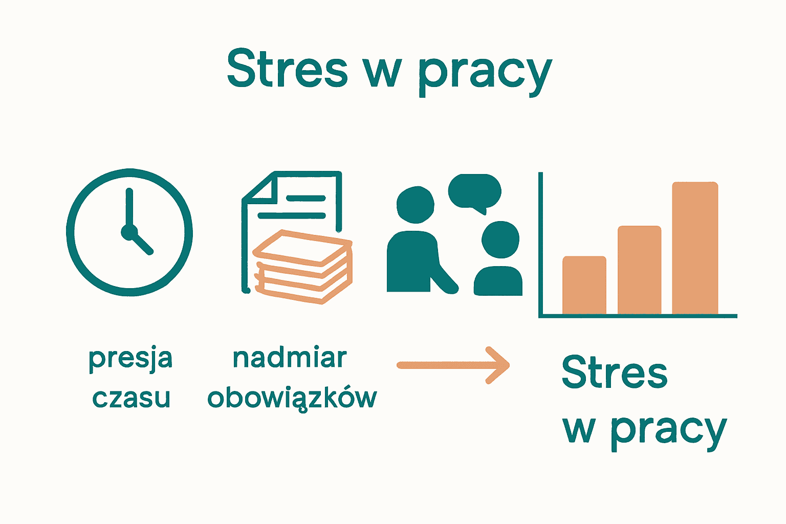 Infografika: 3 główne źródła stresu w pracy.