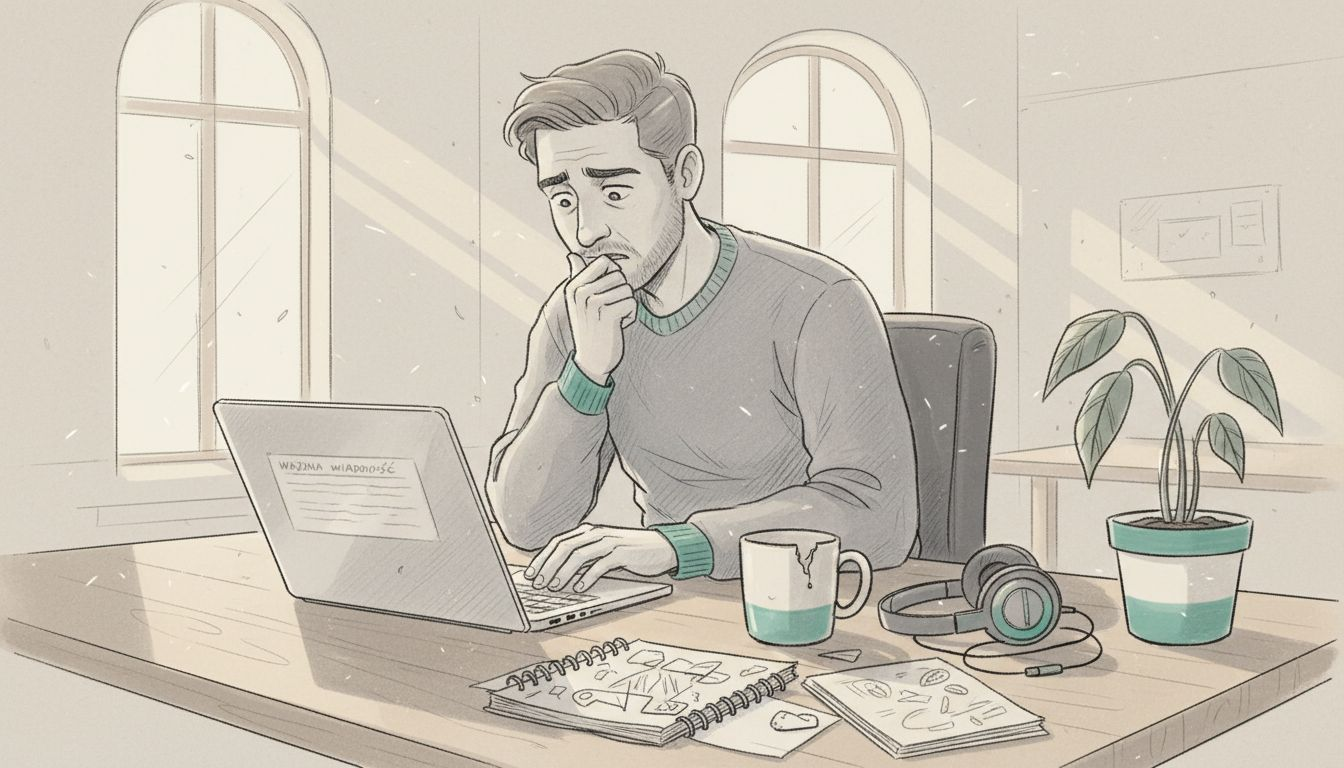 Zestresowany mężczyzna w coworkingu