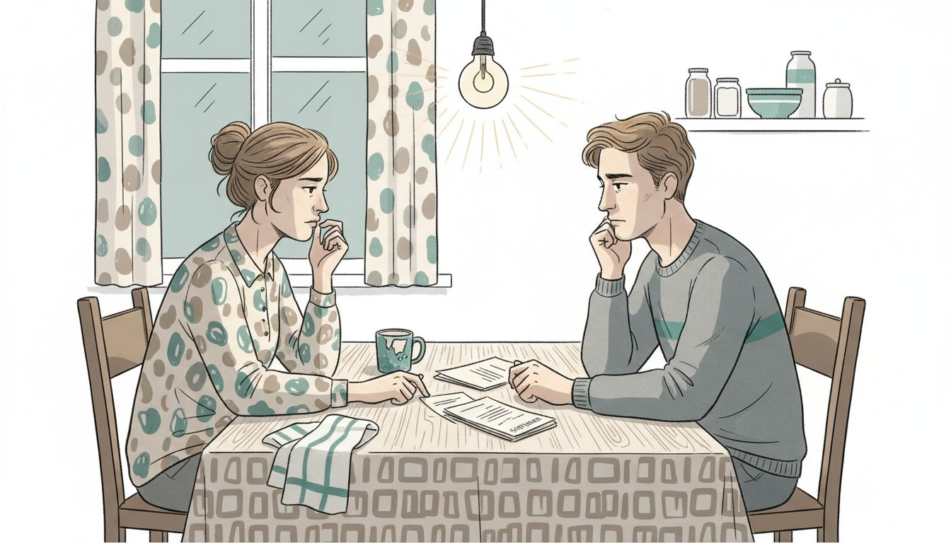 Para siedzi odwrócona do siebie plecami, wyraźnie napięta atmosfera po kłótni.