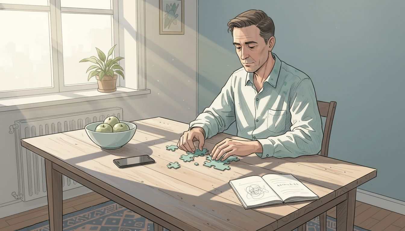 Mężczyzna spędzający czas offline podczas cyfrowego detoksu