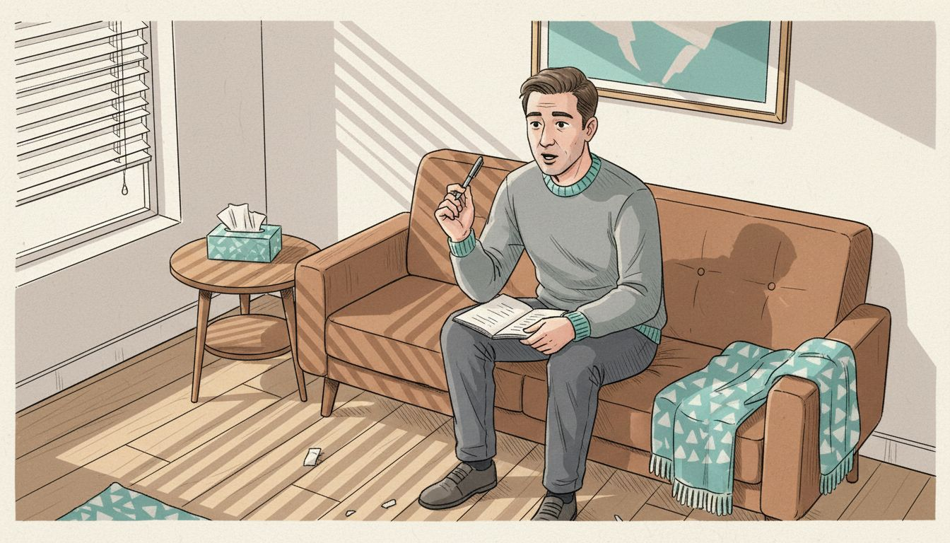 Terapeuta zadaje pytania podczas spotkania z pacjentem.