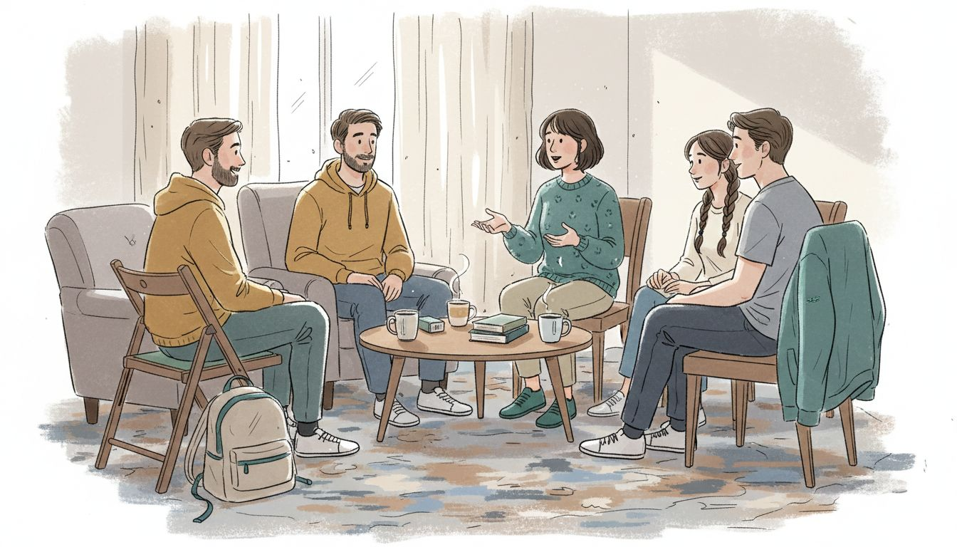 Spotkania grupy wsparcia dla dorosłych odbywające się w domowej atmosferze