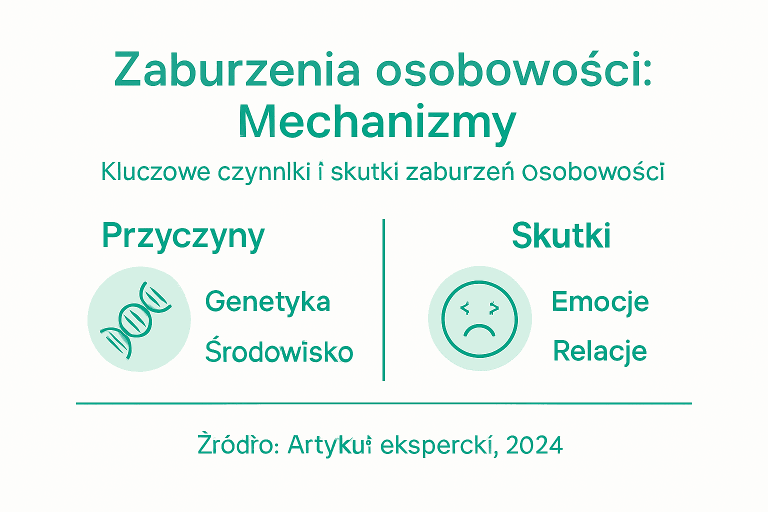 Na poniższej infografice znajdziesz najważniejsze mechanizmy leżące u podstaw zaburzeń osobowości.