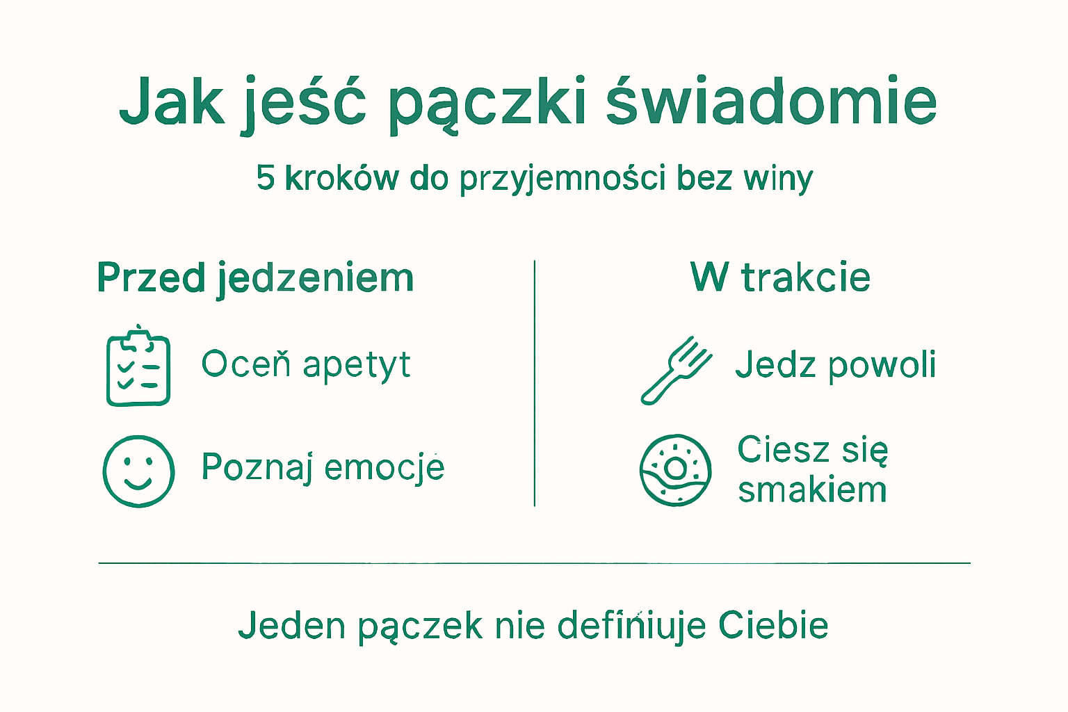 Infografika: Jak delektować się pączkiem krok po kroku – świadome jedzenie na słodko