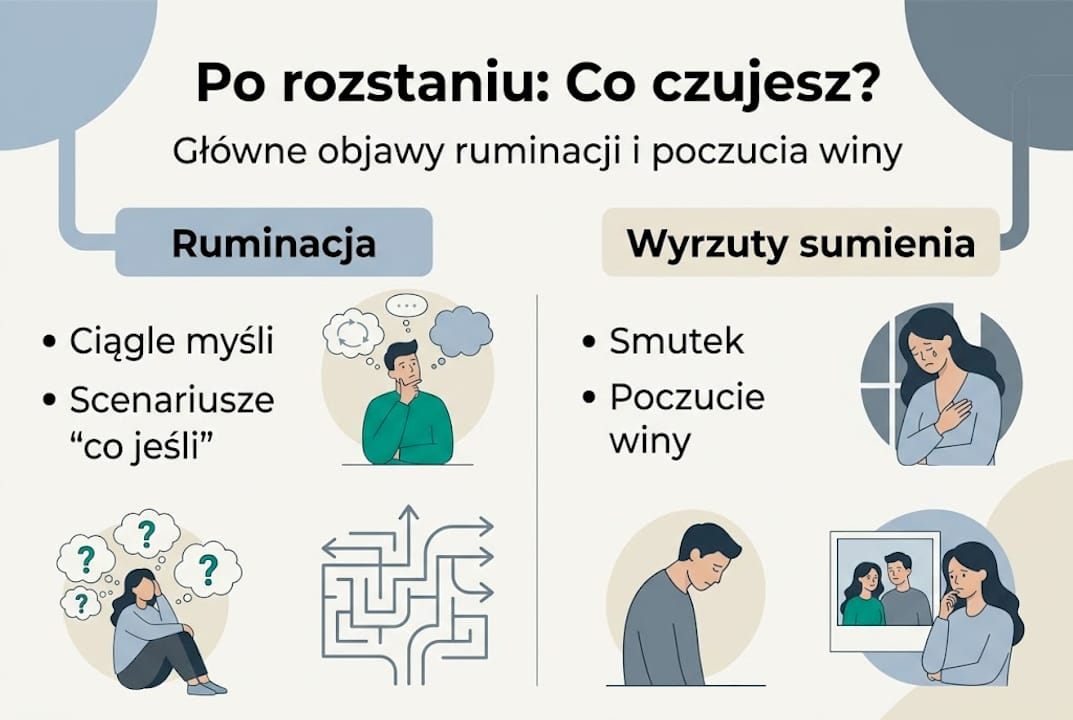 Infografika: jak rozpoznać objawy ciągłego rozpamiętywania i poczucia winy