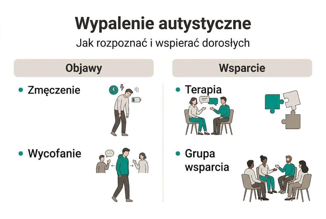 Infografika: Jak rozpoznać wypalenie autystyczne i gdzie szukać pomocy