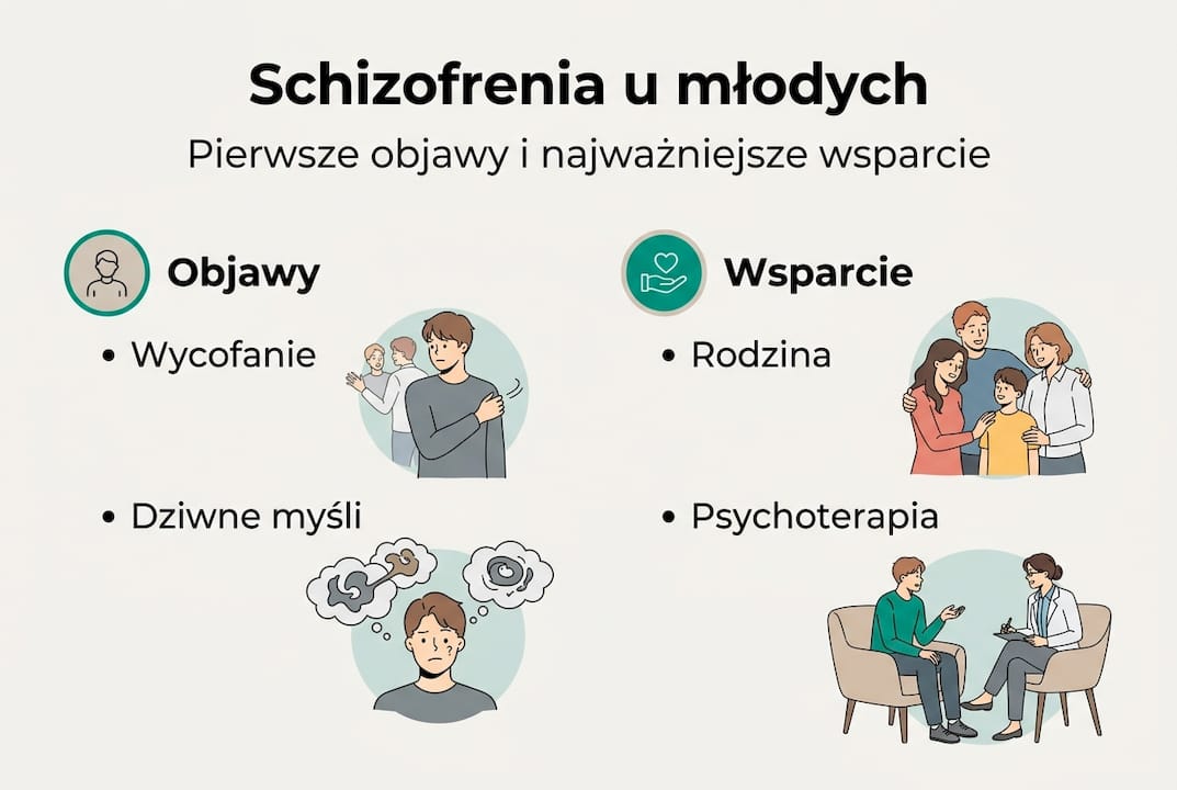 Infografika: jak rozpoznać objawy schizofrenii i jak wspierać osoby chore